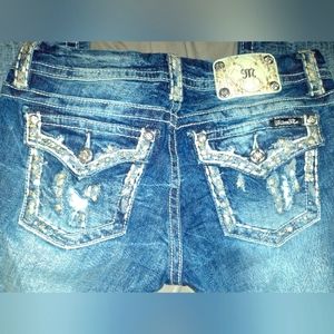 Embellished & Jeweled Miss Me Cropped Capris